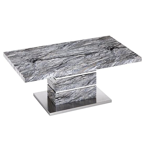 Parker High Gloss Coffee Table In Melange Marble Effect