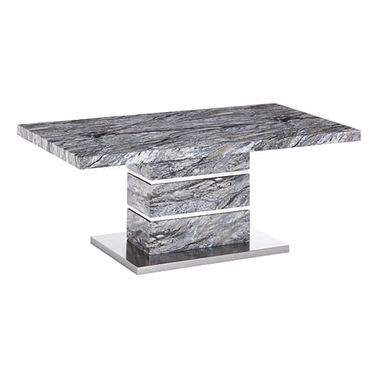 Parker High Gloss Coffee Table In Melange Marble Effect