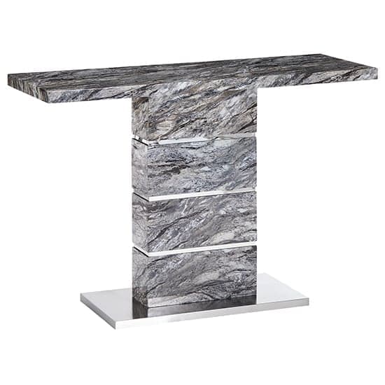 Parker High Gloss Console Table In Melange Marble Effect