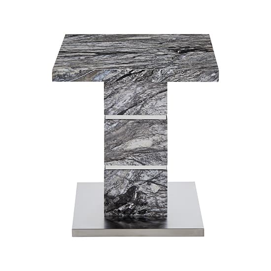Parker High Gloss Lamp Table In Melange Marble Effect