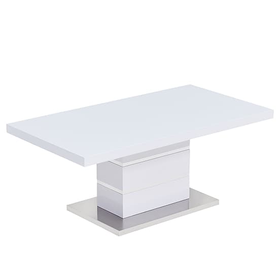 Parker Rectangular High Gloss Coffee Table In White