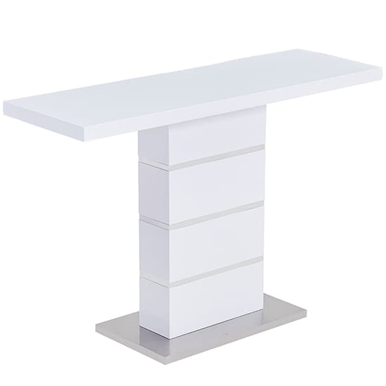 Parker Rectangular High Gloss Console Table In White