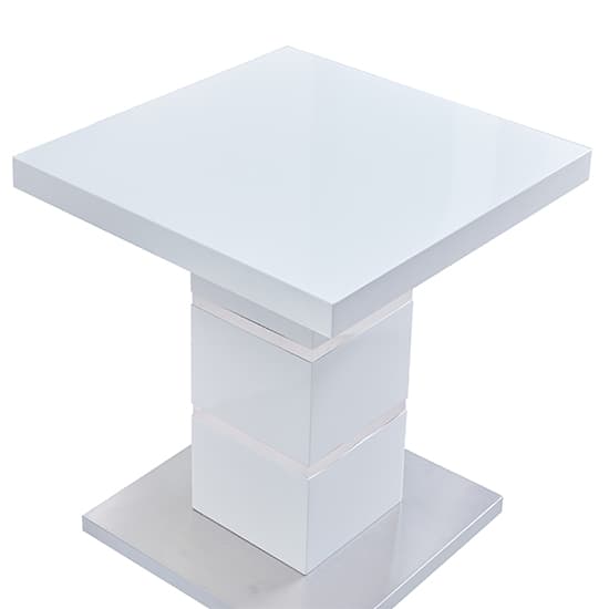 Parker Square High Gloss Lamp Table In White