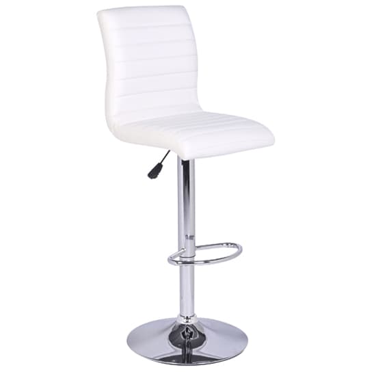 Parker White Gloss Bar Table With 4 Rifle White Stools