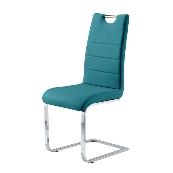 Peterburg Faux Leather Dining Chair In Teal