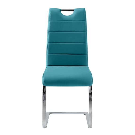 Peterburg Faux Leather Dining Chair In Teal