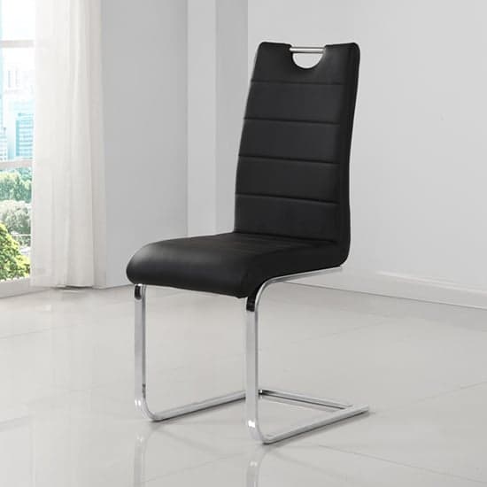 Petersburg Faux Leather Dining Chair In Black