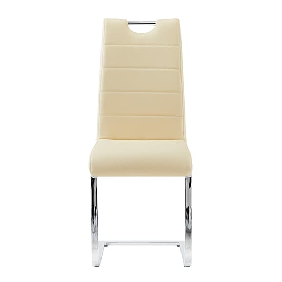 Petersburg Faux Leather Dining Chair In Cream