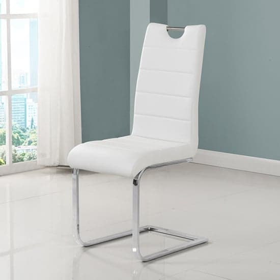 Petersburg Faux Leather Dining Chair In White