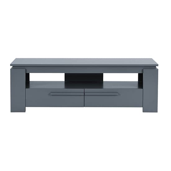 Portal Wooden TV Stand With 2 Drawers In Grey