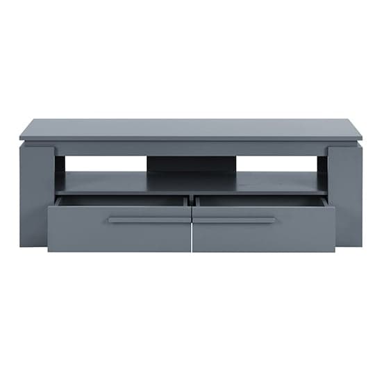 Portal Wooden TV Stand With 2 Drawers In Grey