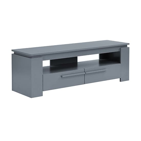 Portal Wooden TV Stand With 2 Drawers In Grey