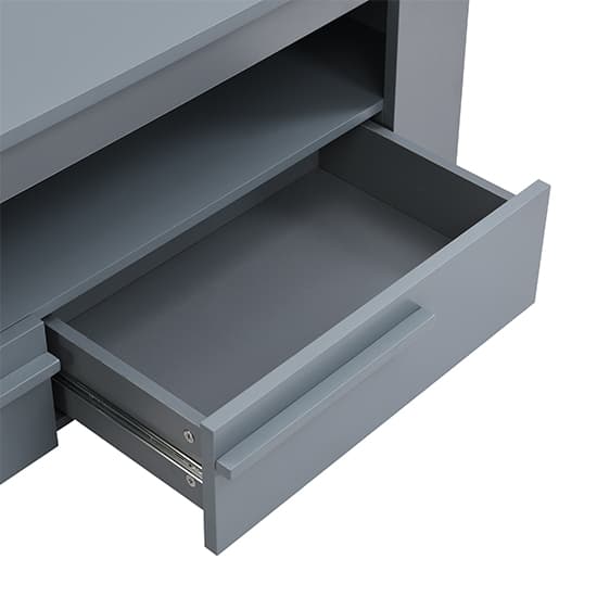 Portal Wooden TV Stand With 2 Drawers In Grey