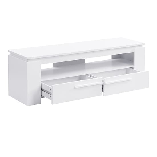 Portal Wooden TV Stand With 2 Drawers In White