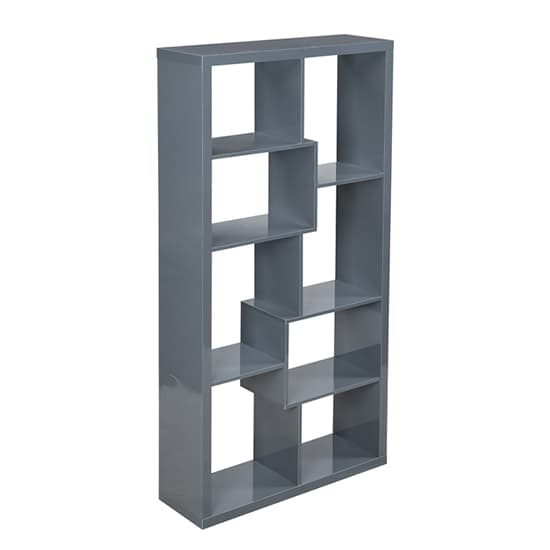 Quincy High Gloss Shelving Unit In Grey
