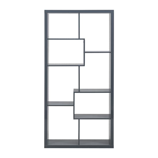 Quincy High Gloss Shelving Unit In Grey