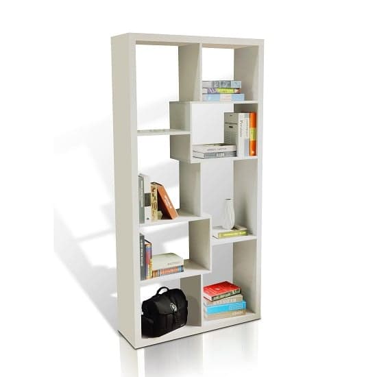 Quincy High Gloss Shelving Unit In White