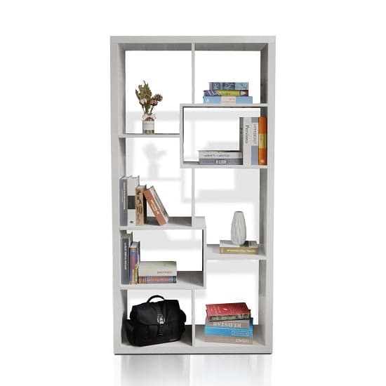 Quincy High Gloss Shelving Unit In White