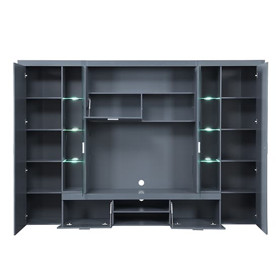 Ramona Entertainment Unit Grey With High Gloss Fronts And LED