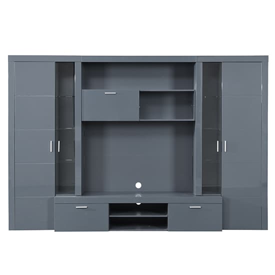 Ramona Entertainment Unit Grey With High Gloss Fronts And LED