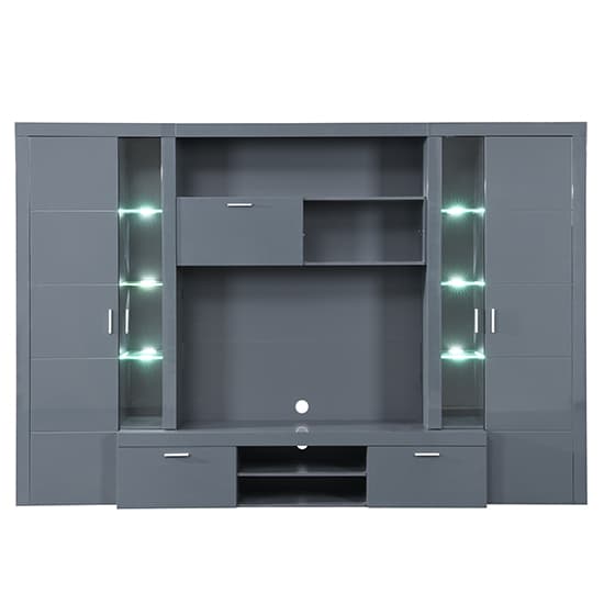 Ramona Entertainment Unit Grey With High Gloss Fronts And LED