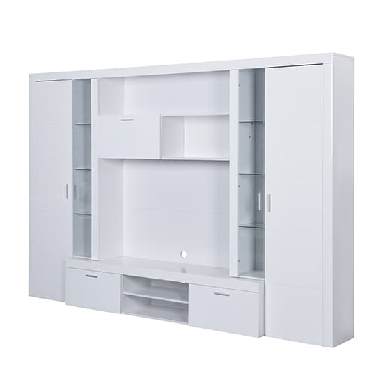 Ramona Entertainment Unit White With High Gloss Fronts And LED