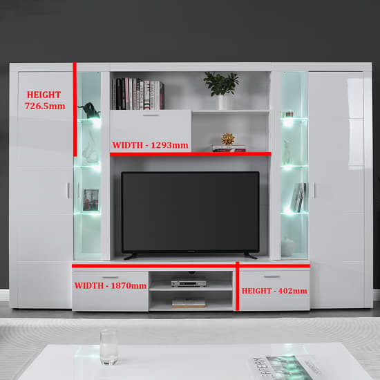 Ramona Entertainment Unit White With High Gloss Fronts And LED