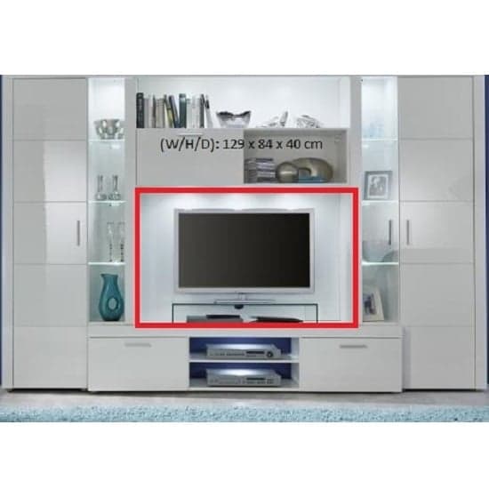 Ramona Entertainment Unit White With High Gloss Fronts And LED