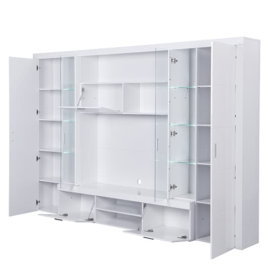 Ramona Entertainment Unit White With High Gloss Fronts And LED