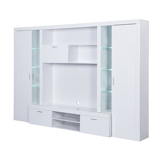 Ramona Entertainment Unit White With High Gloss Fronts And LED