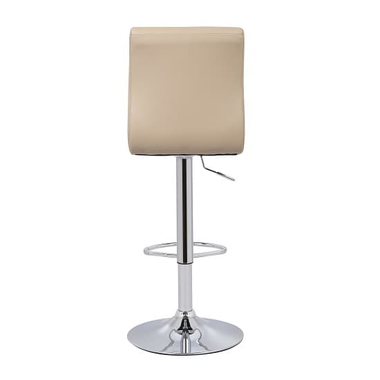 Rifle Faux Leather Bar Stool In Stone With Chrome Base