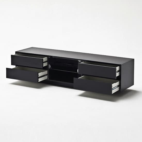 Seville High Gloss TV Stand In Black With Multi LED Lighting