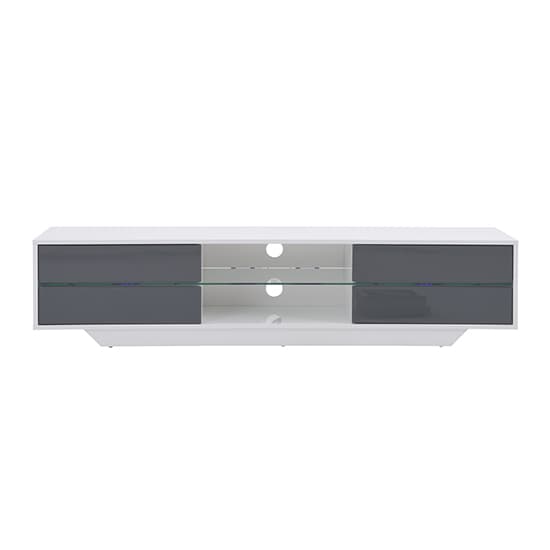 Seville High Gloss TV Stand In Grey With Multi LED Lighting