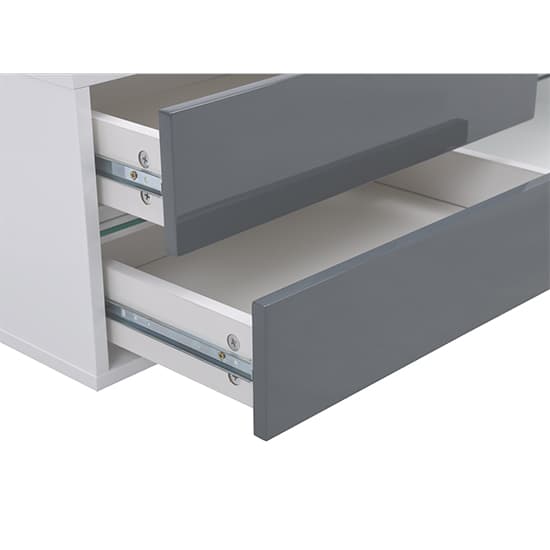 Seville High Gloss TV Stand In Grey With Multi LED Lighting