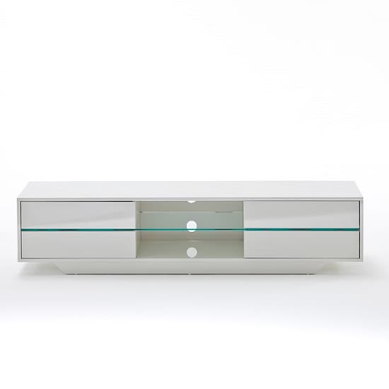 Seville High Gloss TV Stand In White With Multi LED Lighting