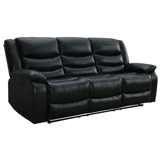 Sorrento 3+2+1 Bonded Leather Recliner Sofa Set In Black