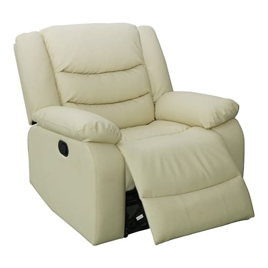 Sorrento 3+2+1 Bonded Leather Recliner Sofa Set In Ivory