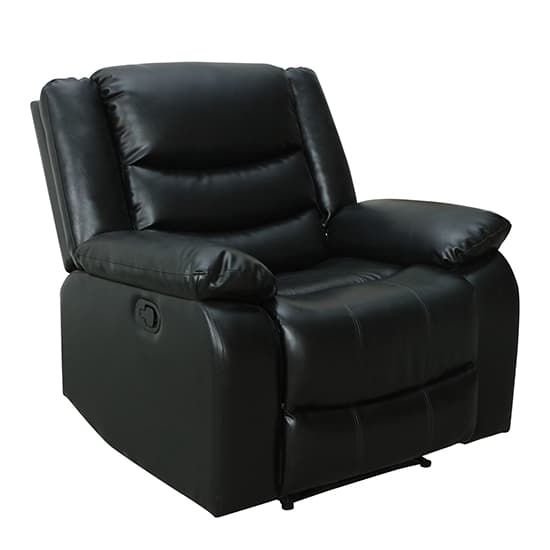 Sorrento Bonded Leather Recliner 1 Seater Sofa In Black