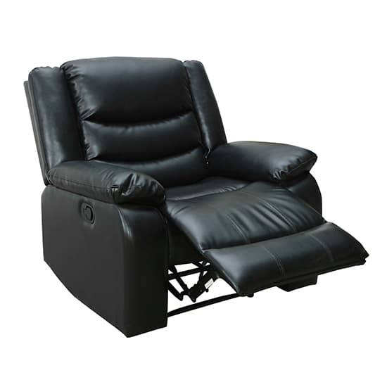 Sorrento Bonded Leather Recliner 1 Seater Sofa In Black