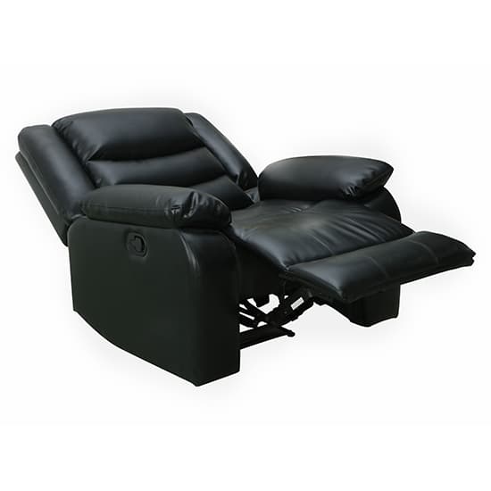 Sorrento Bonded Leather Recliner 1 Seater Sofa In Black