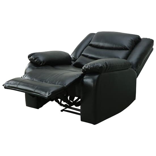 Sorrento Bonded Leather Recliner 1 Seater Sofa In Black