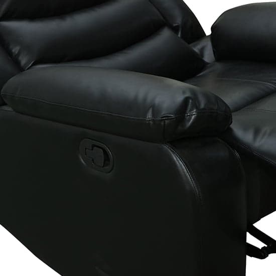 Sorrento Bonded Leather Recliner 1 Seater Sofa In Black