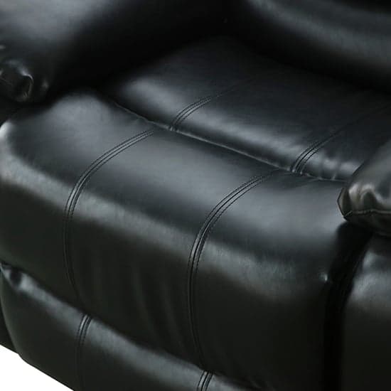 Sorrento Bonded Leather Recliner 1 Seater Sofa In Black