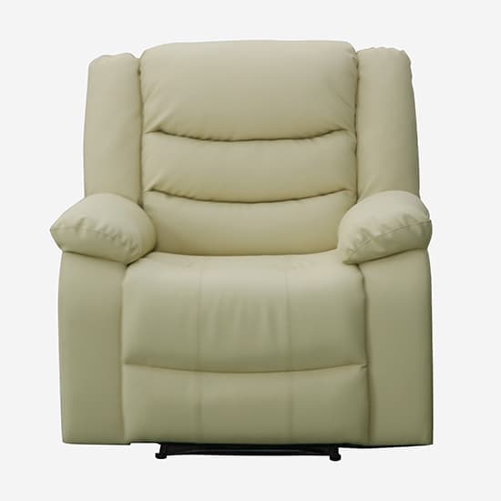 Sorrento Bonded Leather Recliner 1 Seater Sofa In Ivory