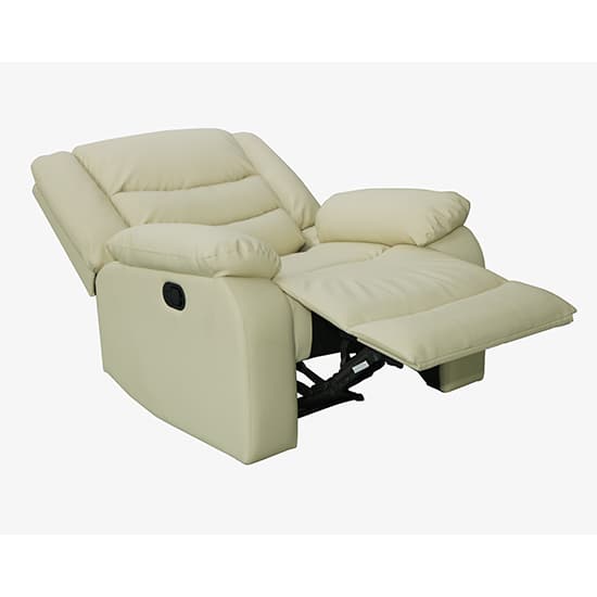 Sorrento Bonded Leather Recliner 1 Seater Sofa In Ivory