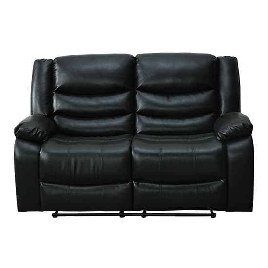 Sorrento Bonded Leather Recliner 2 Seater Sofa In Black