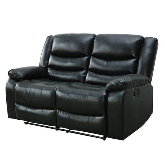 Sorrento Bonded Leather Recliner 2 Seater Sofa In Black