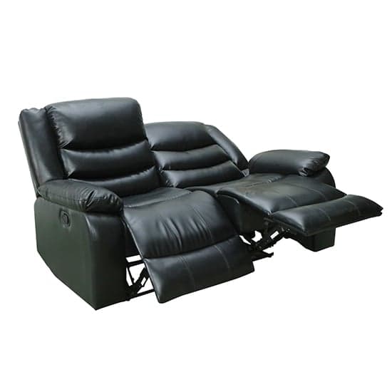 Sorrento Bonded Leather Recliner 2 Seater Sofa In Black