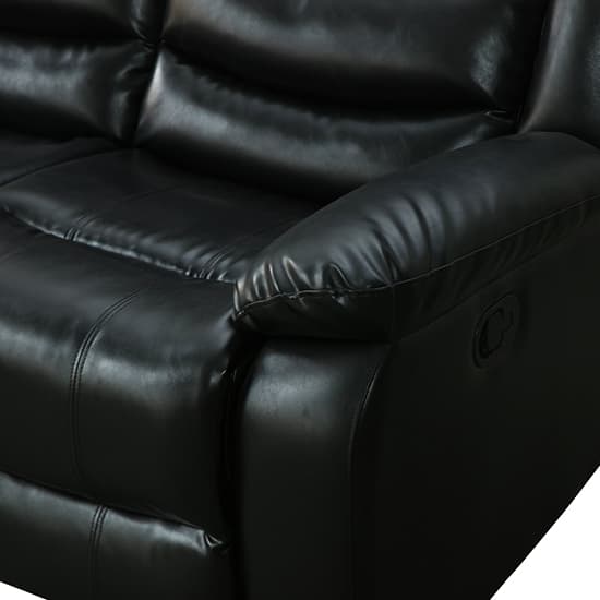 Sorrento Bonded Leather Recliner 2 Seater Sofa In Black