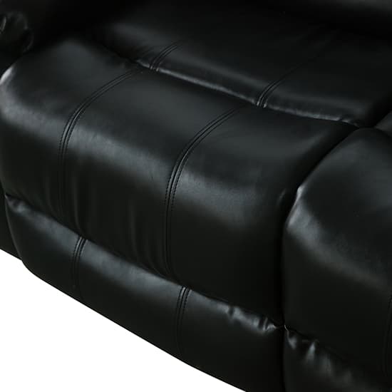 Sorrento Bonded Leather Recliner 2 Seater Sofa In Black